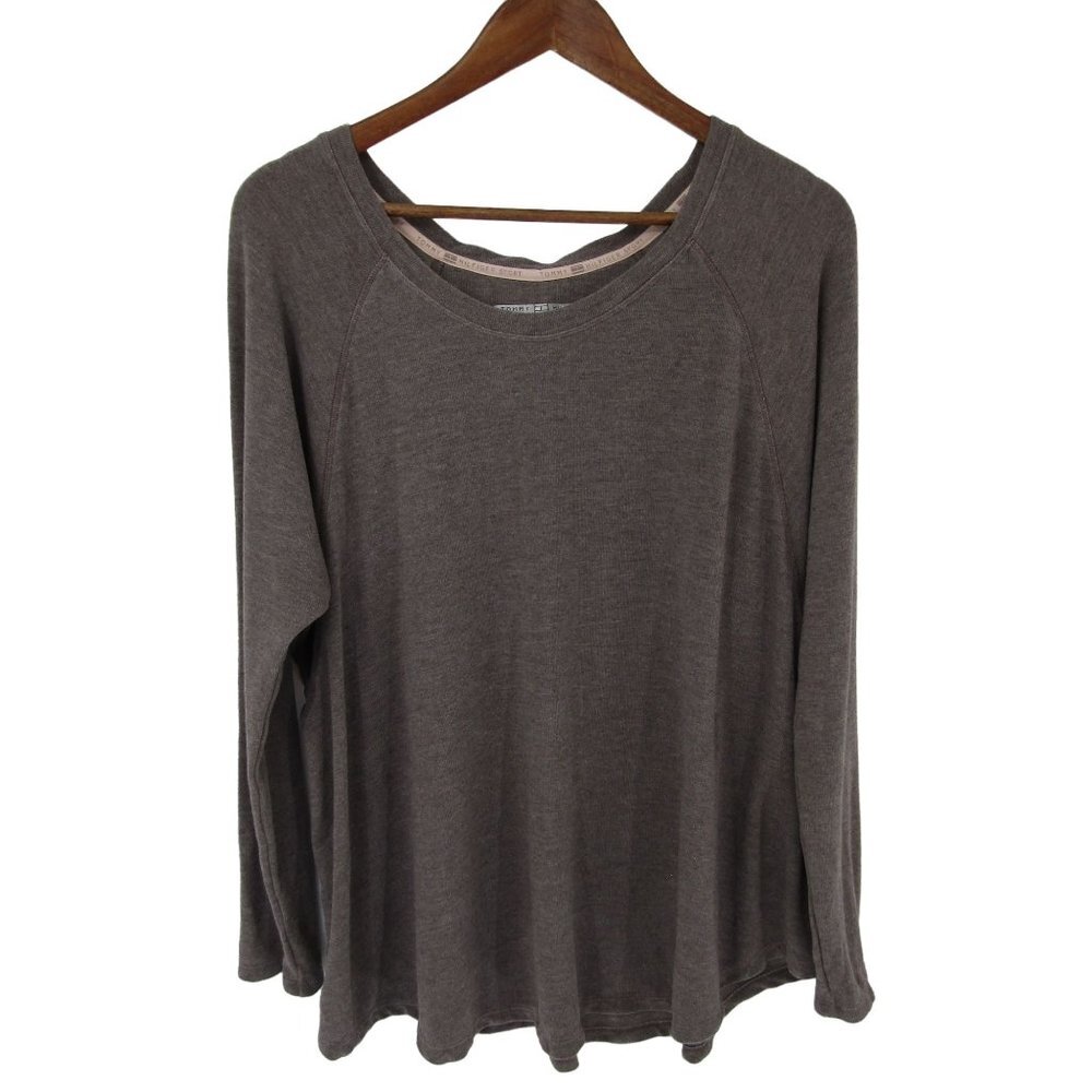 Tommy Hilfiger Sport Womens Pullover Sweater Size M Gray Long Sleeve Lightweight
